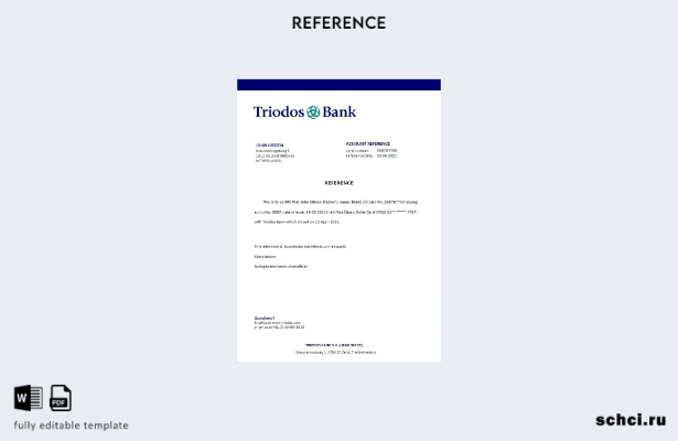 скачать цифровой шаблон справки о закрытии банка Triodos в Нидерландах